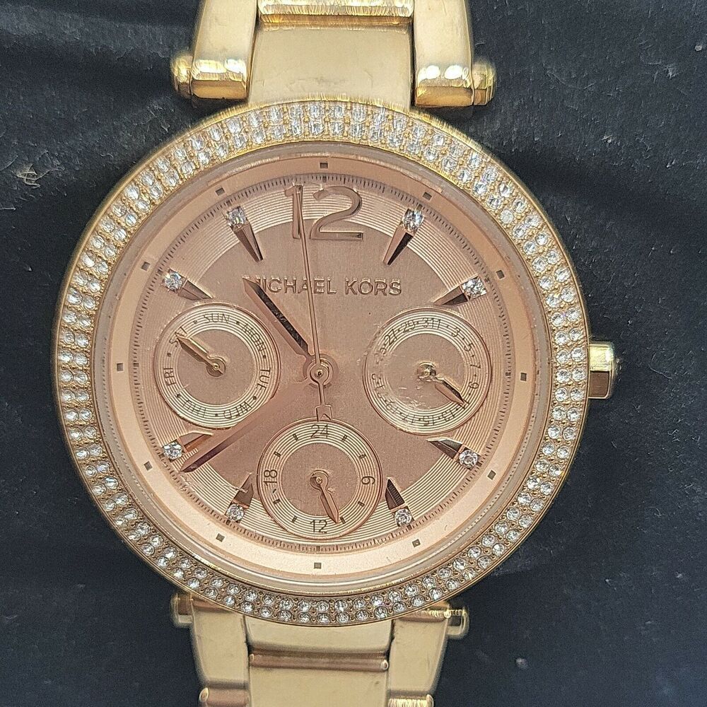 Michael Kors MK6352 Women's Stainless Steel Analog Gold Dial Quartz Watch BC627 - Picture 1 of 10